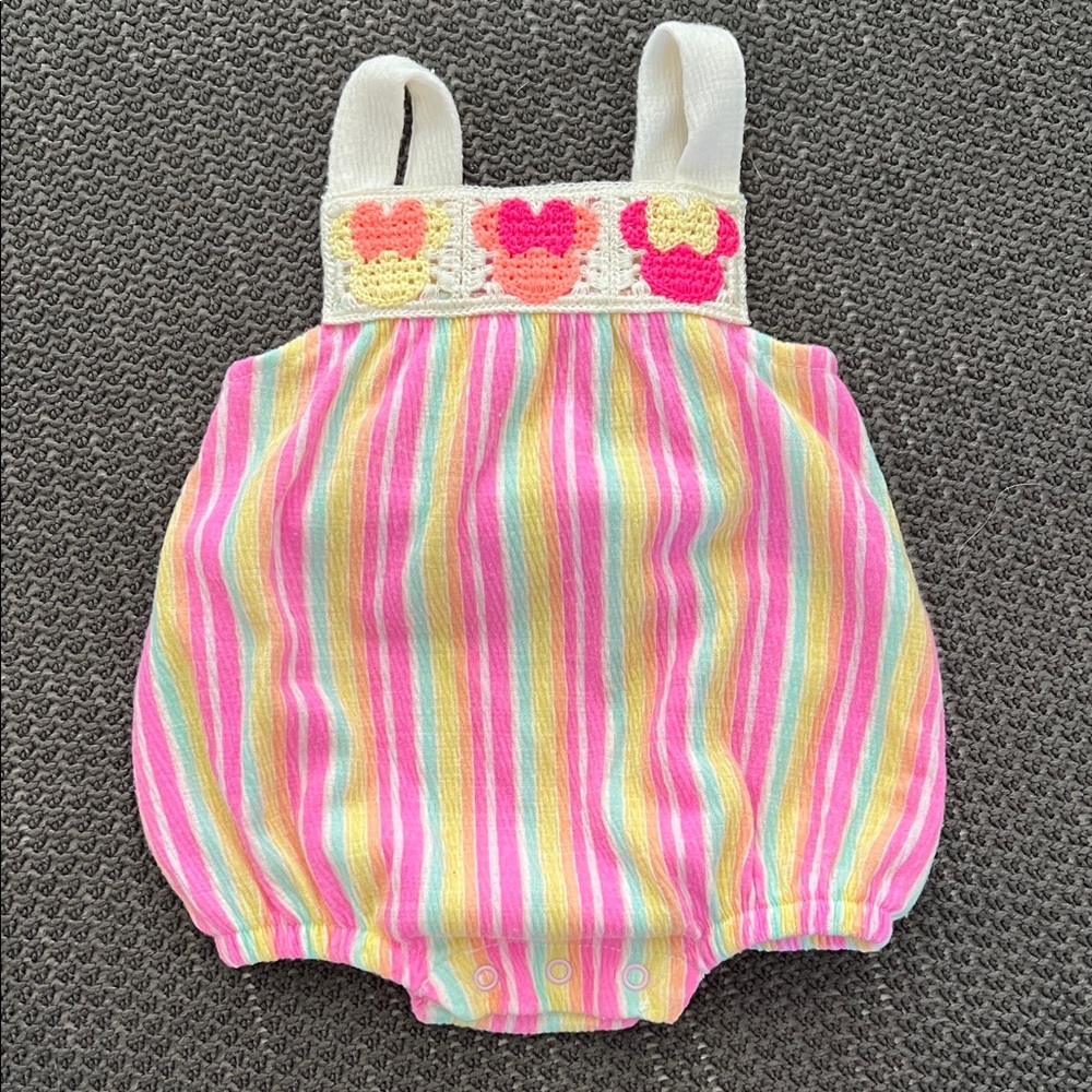 Disney Baby Multicolor Striped Romper